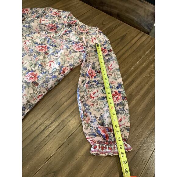 RAGA victoria Floral Lined Long Sleeve Drop Waist Maxi Dress Multicolor M - Picture 8 of 9